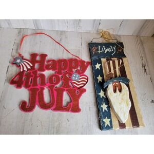 USA uncle sam july flag hanging sign set rustic Unique America home decor